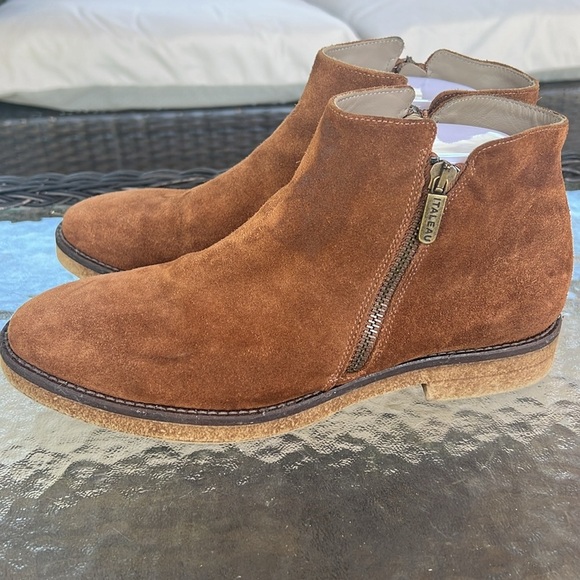 Italeau Foliana Cognac Suede Waterproof Booties | Size 40 (US 9.5/10) - Picture 7 of 13